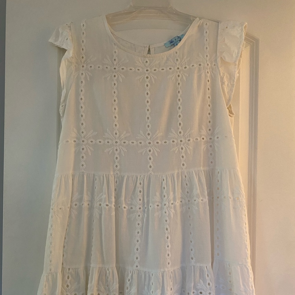 White eyelet dress